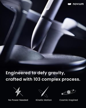 novium Hoverpen Interstellar – Space Black, Ballpoint Pen, Unique Conversational Starter, Premium Futuristic Design, Precision Flow Ink, Schmidt Ballpoint Cartridges