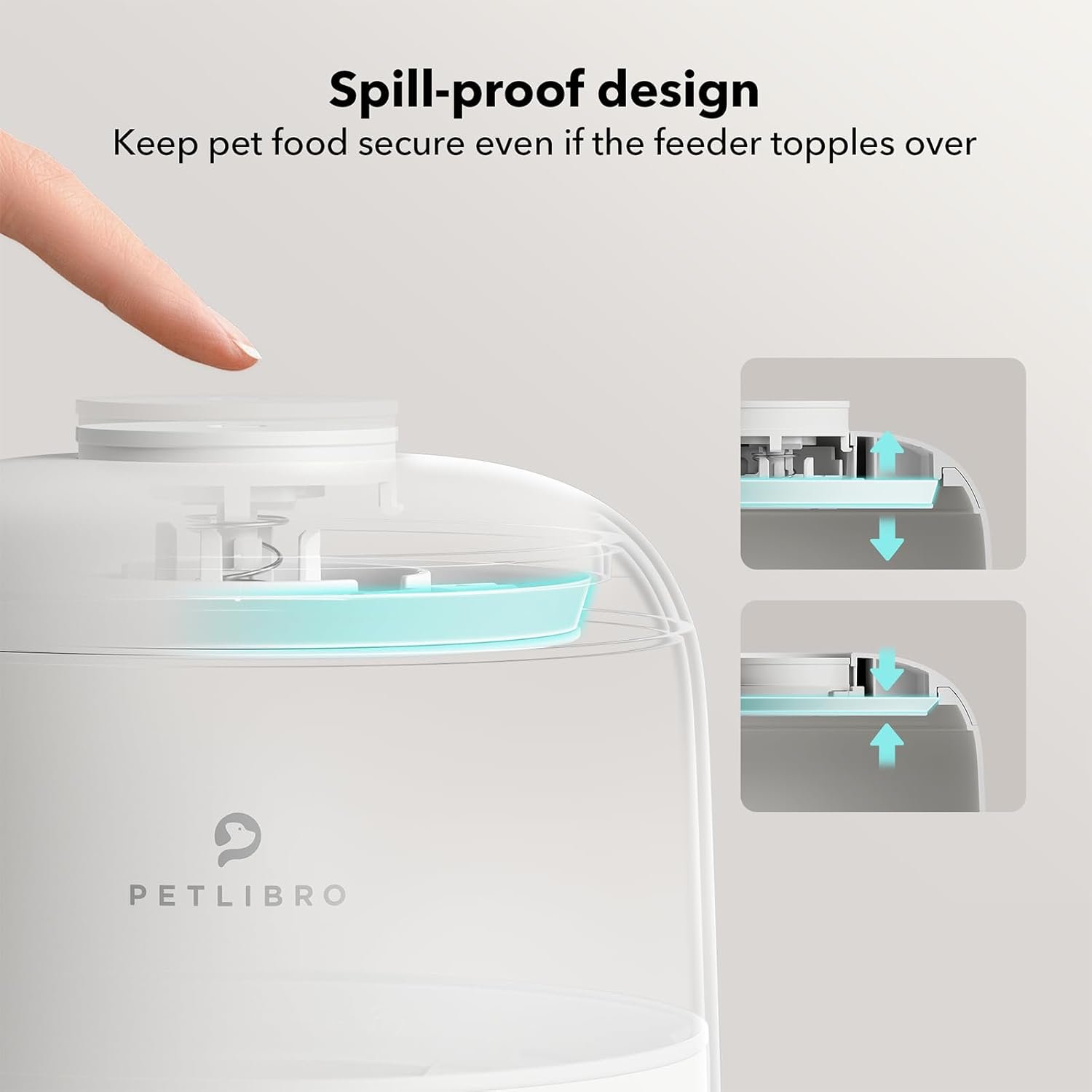 PETLIBRO Automatic Cat Feeder, WiFi Automatic Cat Food Dispenser Rechargeable Battery-Operated with 30-Day Life, AIR Pet Feeder for Cat & Dog, Timed Cat Feeder 1-6 Meals Control, 2L Auto Cat Feeder - Image 7