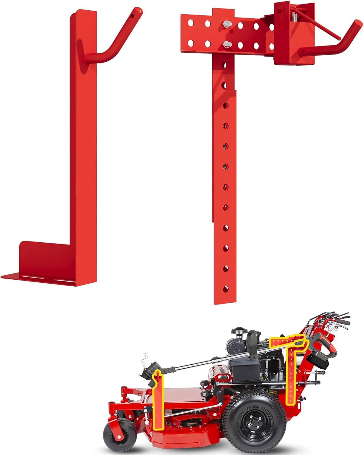 Zero Turn Mower Trimmer Holder, with Automatic Clamping and Locking System. Zero Turn Trimmer Rack Secures Trimmer to Lawn Mower Fit for Walk-Behind, Stand-On, and ZTR Mowers