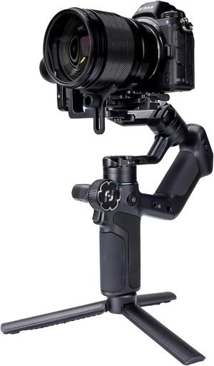 FeiyuTech SCORP Mini 3 Pro Camera Gimbal Stabilizer with AI Tracking, 2KG Payload, Detachable Remote Handle, 3-Axis All in One Handheld Gimbal for Sony/Canon/Nikon/Panasonic/Gopro/Smartphone
