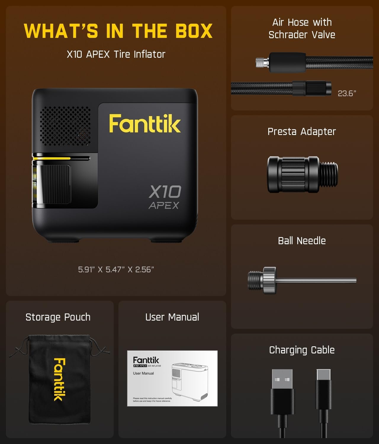 Fanttik X10 APEX Tire Inflator Portable Air Compressor, 35s Fast Inflation, 150 PSI Cordless Tire Inflator with Digital Pressure Gauge, Car Air Pump for MPV, SUV, Bikes, Motorcycles, Balls - Image 9
