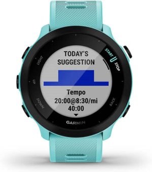 Garmin Forerunner 55, GPS Running Watch with Daily Suggested Workouts, Up to 2 Weeks of Battery Life, Aqua