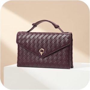 CHUNLI Woven Clutch Purses for Women Formal Evening Crossbody Bags with Adjustable Top Handle PU Leather Envelope Handbags