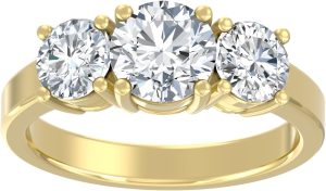 1 Carat – 3 Carat (CT. T.W.) Lab Grown Diamond Three-Stone Engagement Ring for Women...