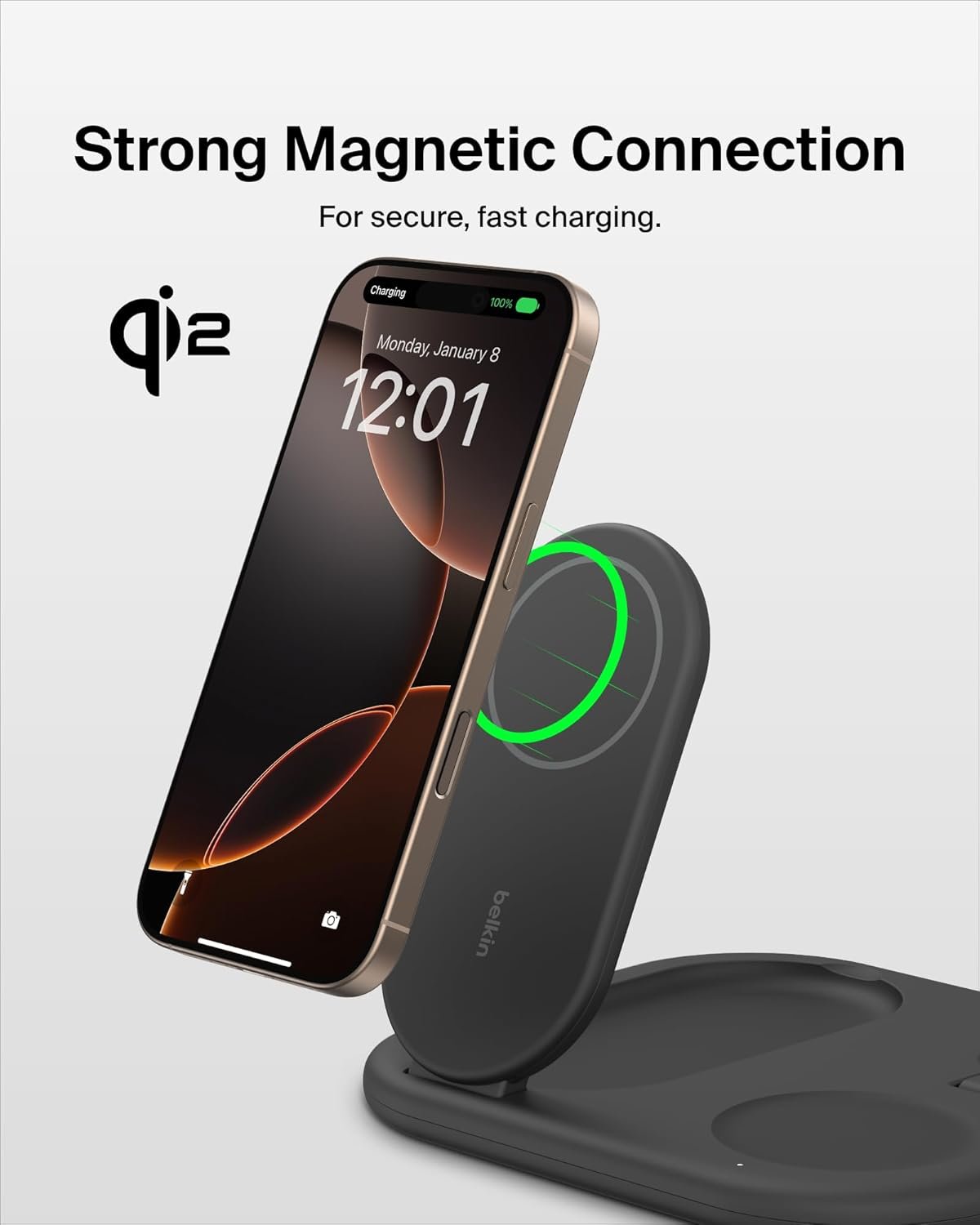 Belkin 3-in-1 MagSafe-Compatible iPhone Charger - Foldable Magnetic Qi2 Certified, MagSafe Charging Station for Phone, Apple Watch, AirPods - Wireless for Multiple Devices - Image 4