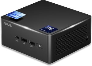 ASUS NUC AI Powered Mini Desktop (Intel Ultra 7-165H, No OS, 64GB DDR5, 2TB PCIe SSD, 2 Thunderbolt 4, WiFi 6E, Bluetooth 5.3, 120W PSU, RJ-45, 2 x HDMI 2.1, Win 11 Pro) w/Premium Backpack