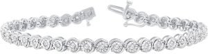 GILDED 1 CTtw Natural Diamond for Women | Sterling Silver Bracelet | Fine Jewelry for Her | Timeless Design | Gift Box Included