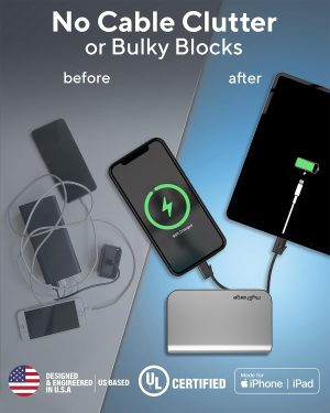 myCharge Portable Charger with Wall Plug – 10050mAh Fast Charger – Power Bank for iPho...