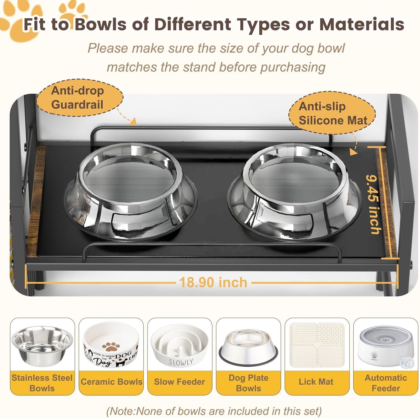 Elevated Dog Bowl Stand with 2 Feeding Stations, Adjustable Raised Feeding Station Cabinet with Toy Bin Basket, Lifted Food and Water Bowl Holder, Pet Storage Organizer for Large Medium Small Dogs - Image 2