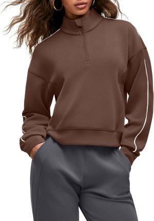 G4Free Smoofit Modal Soft Women’s Half-Zip Sweatshirts Pullover Mock Neck Casual Top...