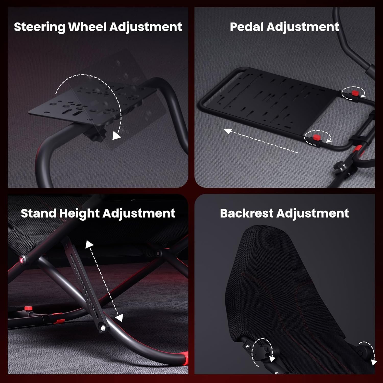 RACGTING Racing Simulator Cockpit for G29/G920/G923, Foldable & Adjustable Racing Seat for Thrustmaster T300RS/248/T-GT II, Fanatec CSL DD/GT DD Pro/ClubSport DD/DD+, MOZA R5, SIMAGIC Alpha Mini - Image 4