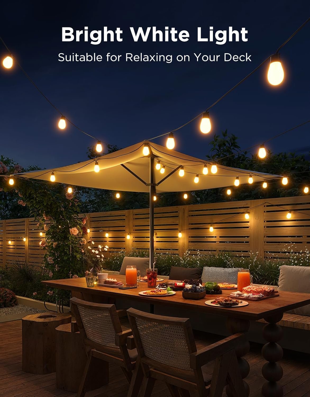Govee S14 Bulb Outdoor String Lights 2, 96ft Smart RGBIC Warm White Patio Lights with 30 LED Bulbs, 111 Scene Modes for Outdoor Decor, Works with Alexa, Google, Matter, APP Control, IP66 Waterproof - Image 5