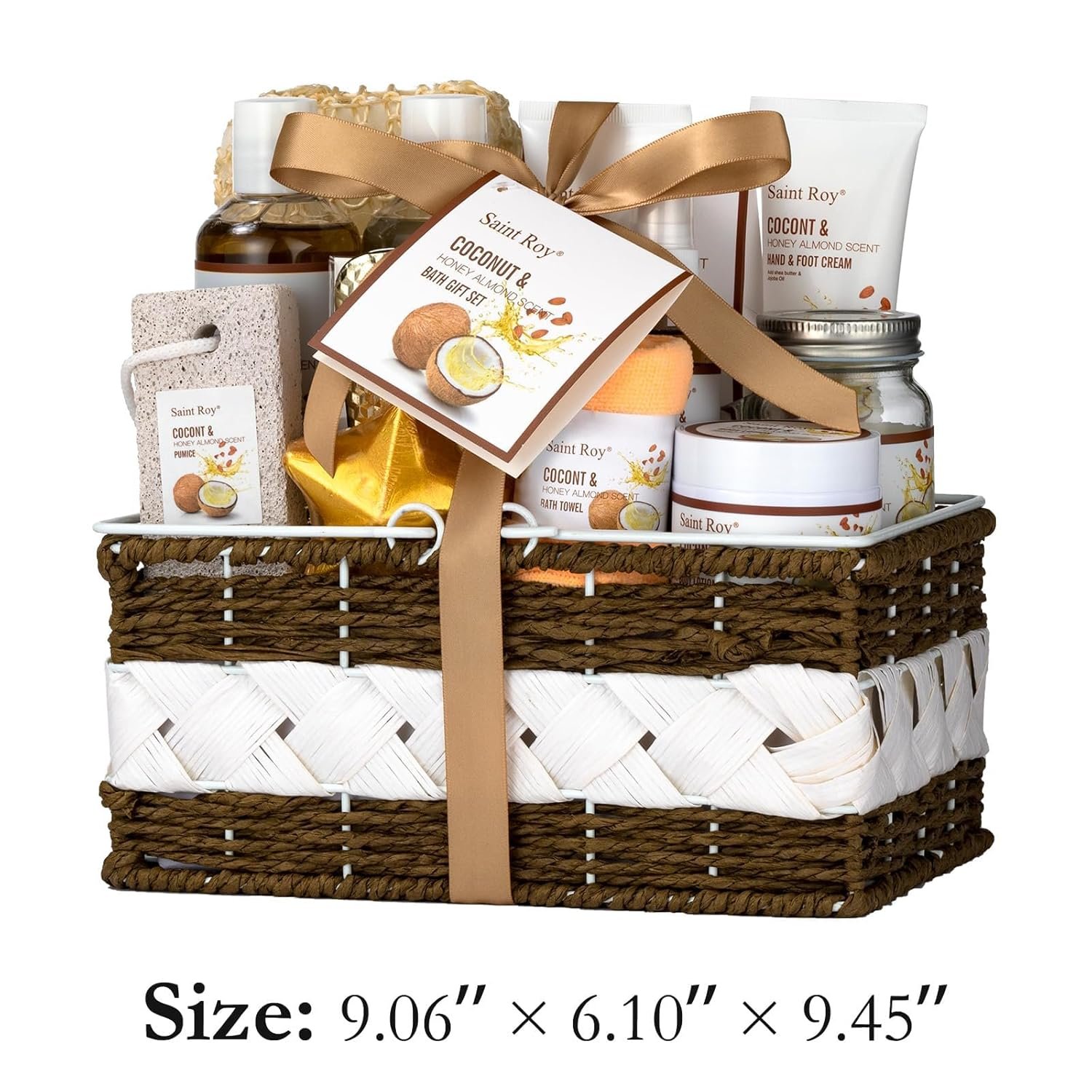 Spa Gift Basket Luxury Bath and Body Basket Set 17-Piece Coconut Honey Almond Christmas Gifts for Women Mom Her Large Luxury Home Spa Kit, Relaxing Self Care Pamper Gifts Birthday Bridal Shower Bath - Image 6