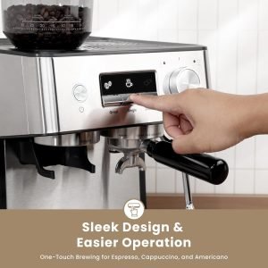 Gevi Espresso Machine with Grinder & Milk Frother, 20 Bar Professional Coffee Maker f...