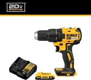 DEWALT 20V MAX Cordless Drill Driver Set, 1/2 Inch Electric Drill, 2 Speed, XR 2.0 Ah Battery and Charger Included (DCD777D1)