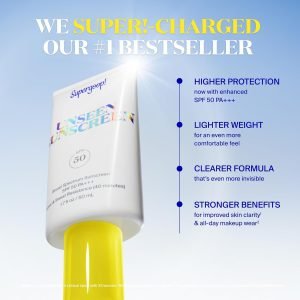 Supergoop! Unseen Sunscreen SPF 50 Invisible Sun Protection for Face (1.7 fl oz) + PLAY Everyday Lotion SPF 50 (18 fl oz) – Broad Spectrum Body & Face Sunscreen Recommended for Sensitive Skin