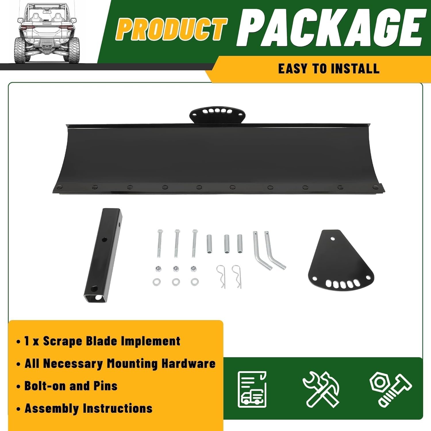 ECOTRIC 3-Point 48" Scrape Blade Implement 2 Inch Receiver ATV UTV Lawn Garden Tractors w/5 Adjustable Angles Rear Tow Grading Blade Attachment - Image 5