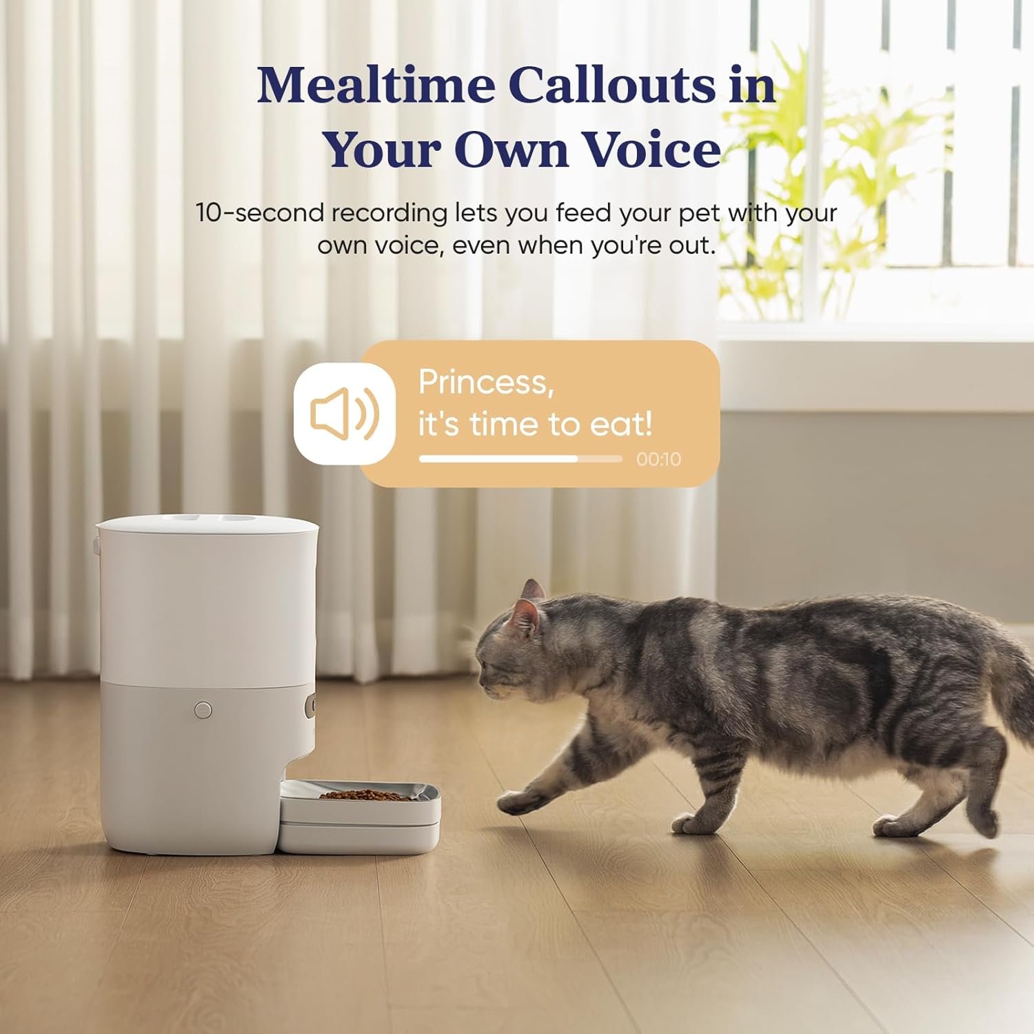 Automatic Cat Feeder, WiFi Smart Scale Tracks Pet's Food Intake, App Control, 3.6L Timed Food Dispenser for Cats and Dogs, Up to 10 Meals Per Day, Stainless Steel Bowl, Dual Power Supply - Image 6