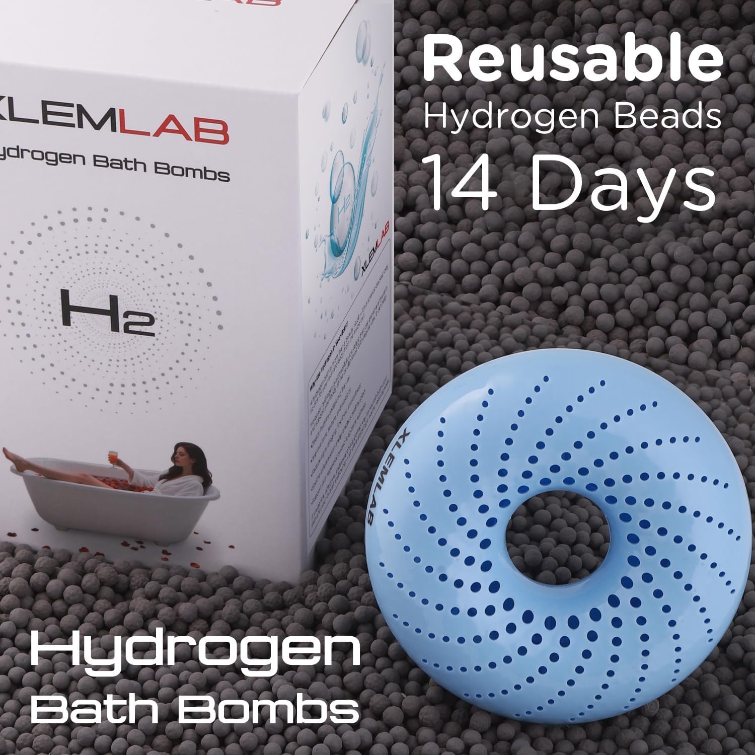 Hydrogen Bath Bombs for Women, Hydrogen Water Tablets for Bath Soak, H2 Water for Face Washing Bathing Spa & Hot Tub, Enhance Skin Hydration Body Relaxation Anti-Aging 4 Packs - Image 3