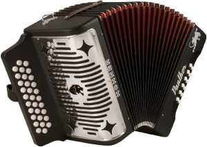 Hohner Panther G/C/F 3-Row Diatonic Accordion – Black