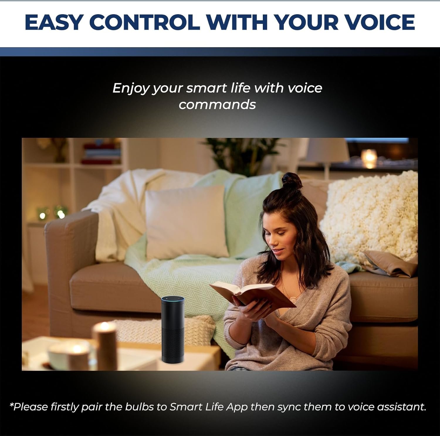 Lightinginside E12 Smart Light Bulbs 50W Equiv., G16.5 RGBCW Candelabra Chandelier Ceiling Fan Smart Bulb Works with Alexa/Google Home/Smart Life, 5W 550LM, 2.4G WiFi Bluetooth Bulb, ETL Listed, 6PCS - Image 4