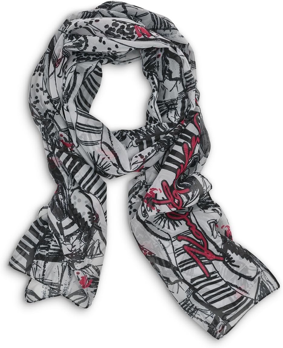 KARL LAGERFELD Womens Jewel Print Scarf Scarf