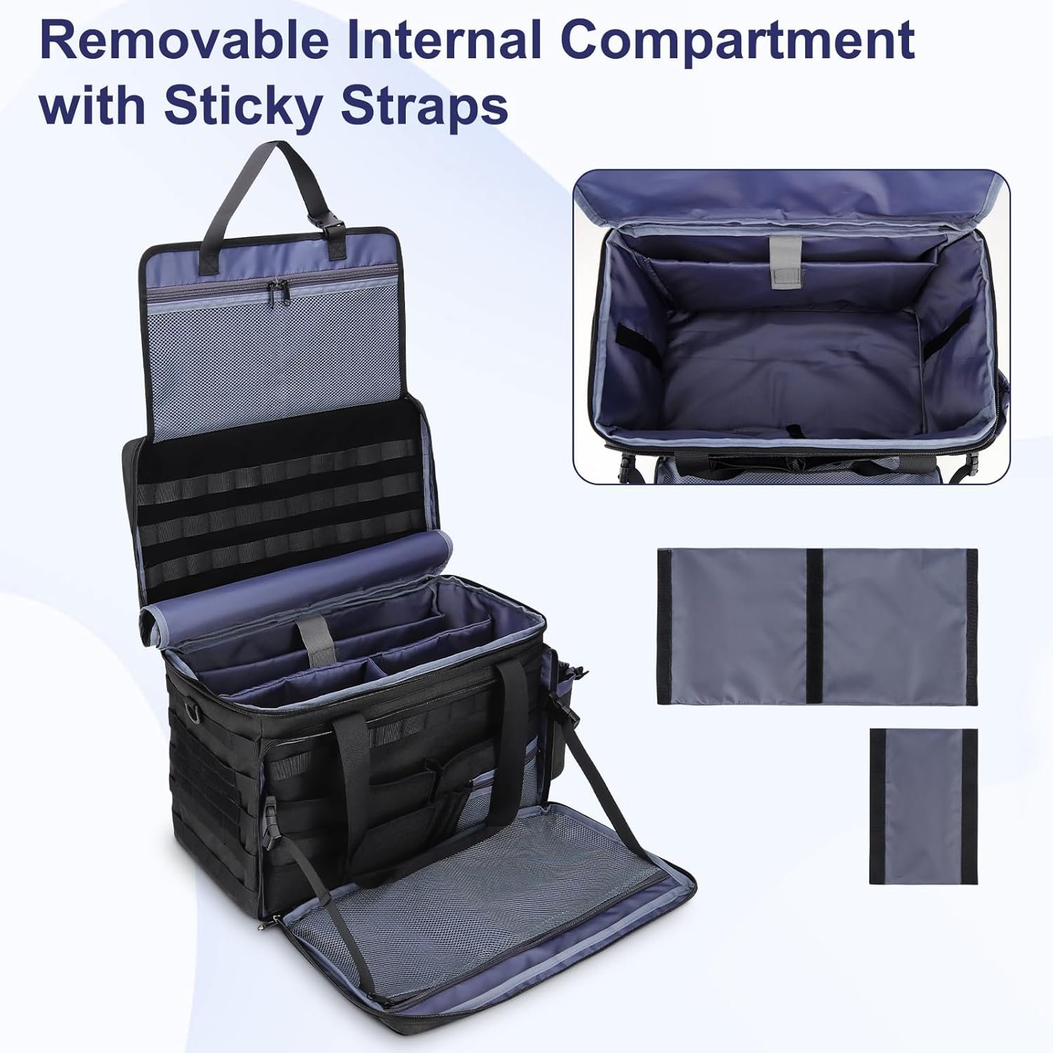 Patrol Bag Law Enforcement Police Gear Bag, Car Front Seat Organizer Tactical Officer Duty Bags, Police Car Accessories for Passenger Seat, Multiple Compartment Molle Webbing Removable Shoulder Strap - Image 7