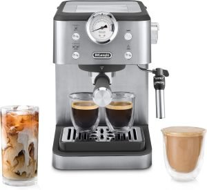 De’Longhi Classic Espresso Machine with Milk Frother, 15-Bar Pump & Temperature Con...