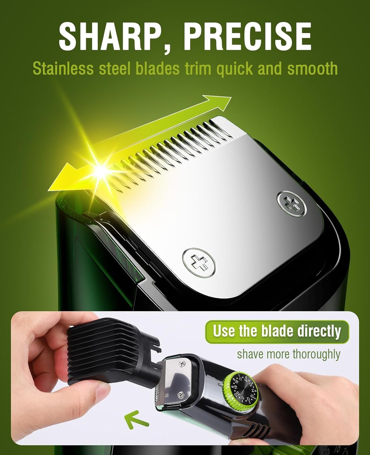 SHPAVVER Beard Trimmer for Men: Vacuum Mustache Trimmer for Less Mess -IPX7 Waterproof- Rechargeable Electric Beard Cutting Kit with Adjustable Length Comb-Built-in Vacuum for Sideburns/Stubble - Image 4