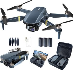 Follow Me Super Endurance Drone with Camera for Adults 4K HD, Foldable Brushless Motor WiFi Quadcopter Drones, 2650 FT Long Range Control, 60+ Min Flight Time, Auto Hover Capability (3 Batteries) for Beginners