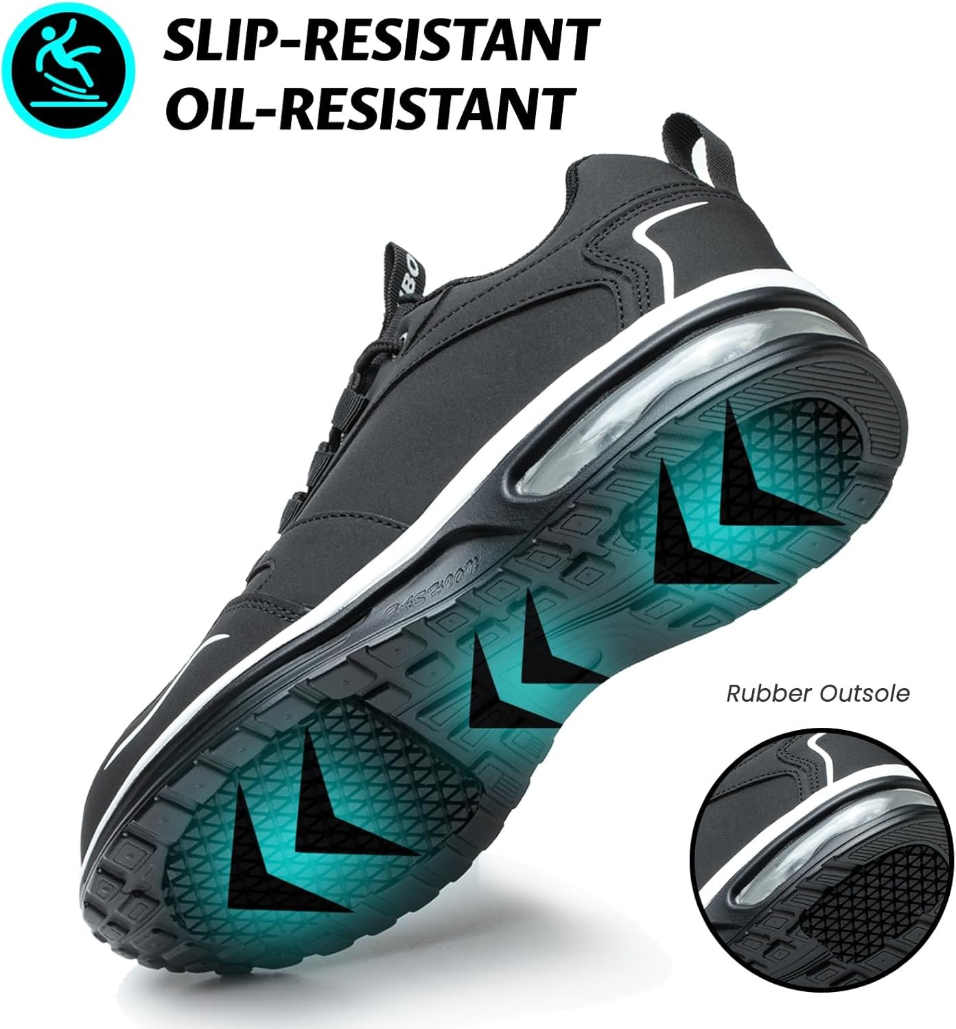 Waterproof Steel Toe Shoes for Women Non Slip Puncture Proof Safety Work Sneakers Comfortable Lightweight Fashion Footwear for Industrial Construction and Food Service - Image 3