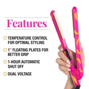 CHI Ceramic Series Flat Iron, Hair Straightener for Silky, Smooth Hair, 1″ Iron, Going Bananas