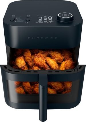 Chefman Crispinator Air Fryer 6-in-1 with 8 Qt capacity, 450°F Max Temp with TurboFry Pro...