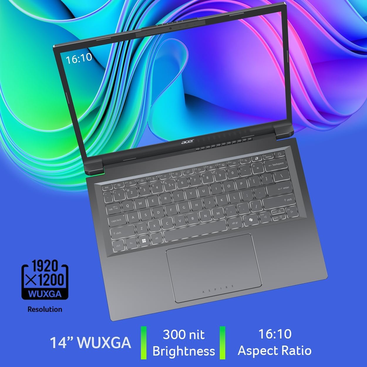Acer Aspire 14 AI Copilot+ PC | 14" WUXGA Display | Intel Core Ultra 5 Processor 226V | NPU: Up to 40 Tops - GPU: Up to 53 Tops | Intel ARC 130V | 16GB LPDDR5X | 512GB SSD | Wi-Fi 6E | A14-52M-51S1 - Image 6