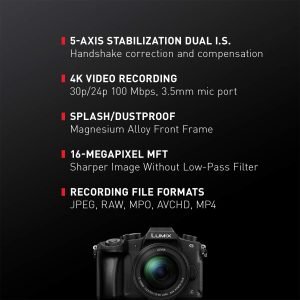 Panasonic LUMIX G85 4K Digital Camera, 12-60mm Power O.I.S. Lens, 16 Megapixel Mirrorless Camera, 5 Axis In-Body Dual Image Stabilization, 3-Inch Tilt and Touch LCD, DMC-G85MK (Black)