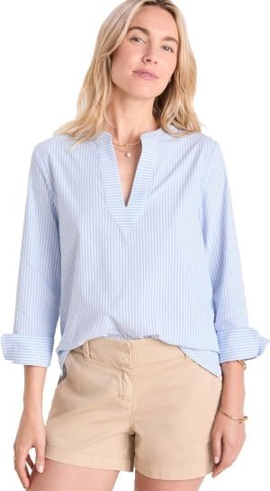 vineyard vines Womens Harbor Seersucker Savannah Popover