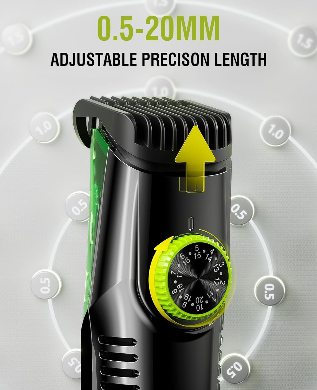 SHPAVVER Beard Trimmer for Men: Vacuum Mustache Trimmer for Less Mess -IPX7 Waterproof- Rechargeable Electric Beard Cutting Kit with Adjustable Length Comb-Built-in Vacuum for Sideburns/Stubble - Image 6