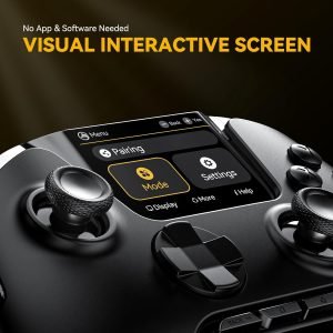 ManbaOne Interactive Screen Wireless Gaming Controller for PC/Switch/Switch 2/iOS/Android,Hall Effect Stick & Trigger,RGB Lighting,Remappable Buttons,1800mAh with Charging Dock (Black)