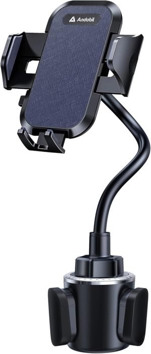 andobil Military-Grade Cup Phone Holder for Car/Truck, [2025 Enhanced] 13″ 360° Adj...