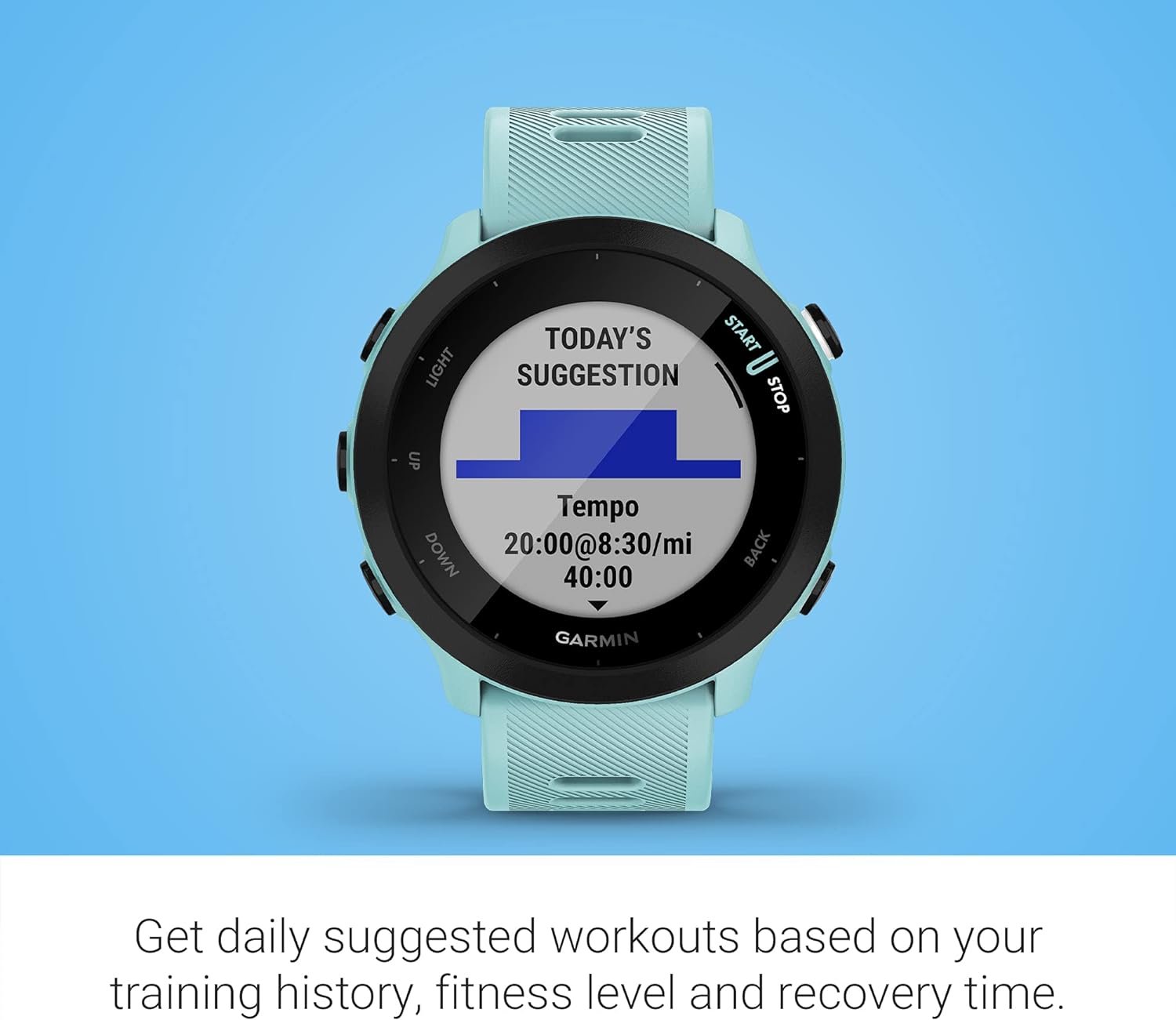 Garmin Forerunner 55, GPS Running Watch with Daily Suggested Workouts, Up to 2 Weeks of Battery Life, Aqua - Image 5
