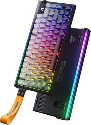 ATTACK SHARK R85 HE Rapid Trigger Keyboard Magnetic Switch with Custom Lightbox, 75% Wired Mechanical Keyboard, 8KHz Polling Rate, 0.005mm RT Accuracy, Support RT/Snap Tap/DKS/MT/TGL (Moonlit Night)