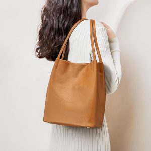 Kattee Women Soft Genuine Leather Totes Shoulder Bag Purses and Handbags with Top Magnetic Snap Closure
