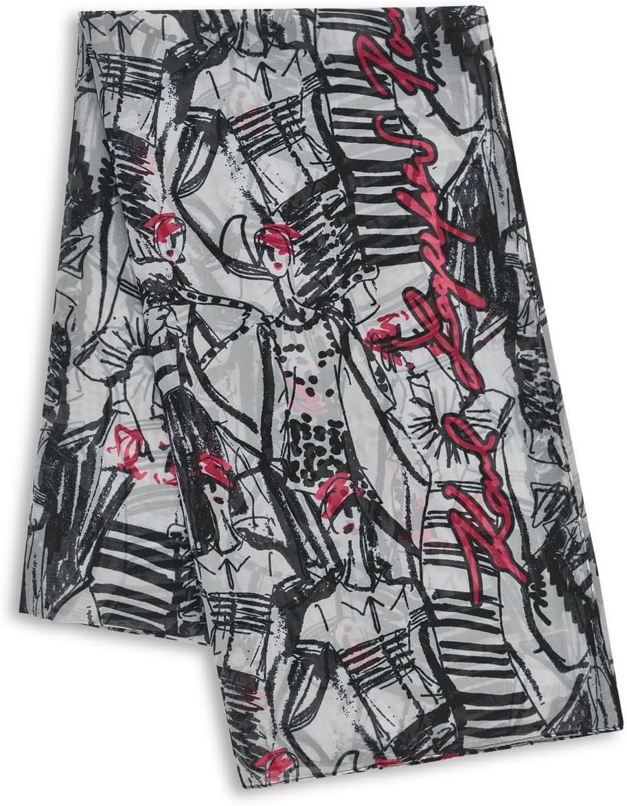 KARL LAGERFELD Womens Jewel Print Scarf Scarf - Image 3