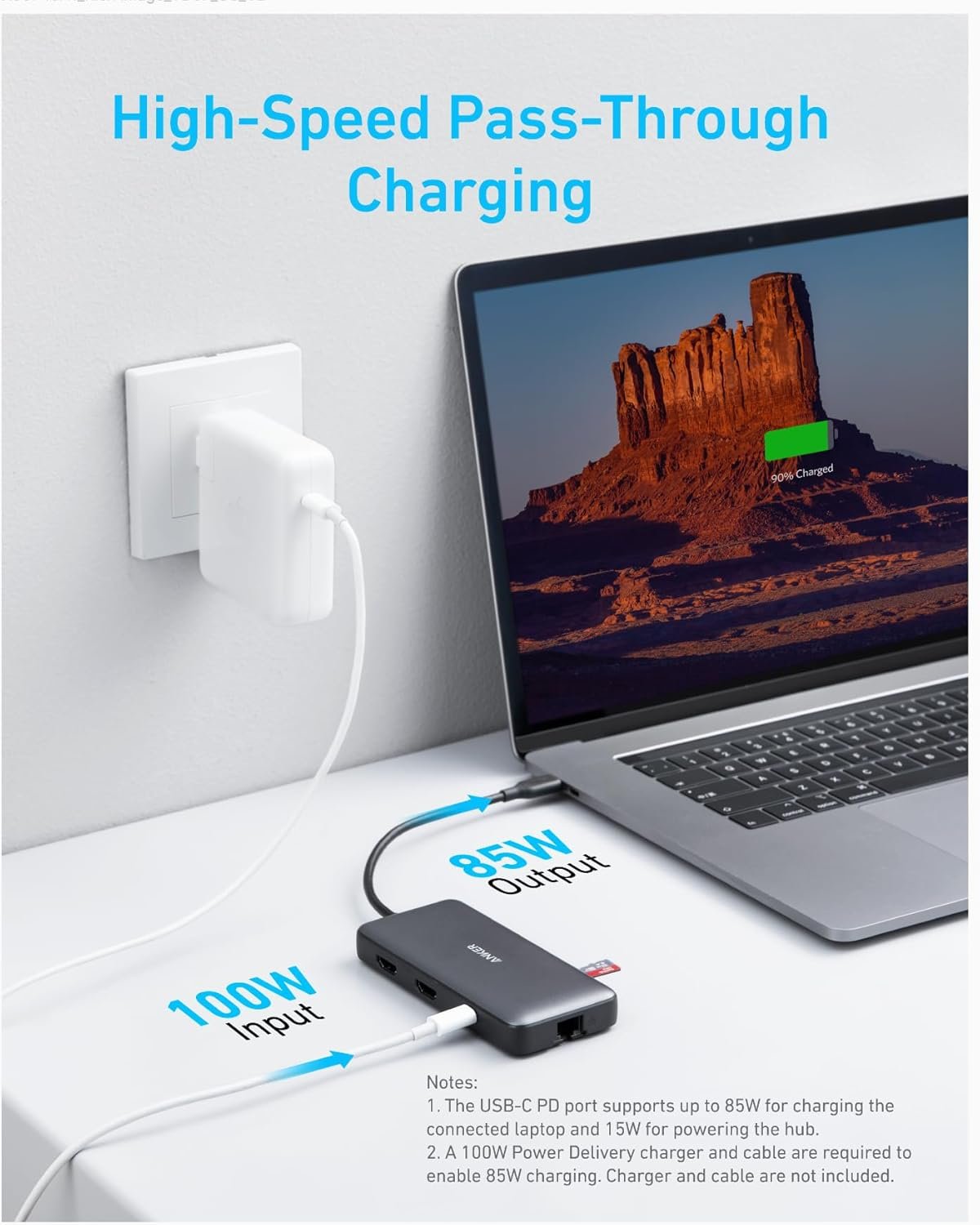 Anker Laptop Docking Station Dual Monitor, 8-in-1 USB C Hub, 4K Dual Monitor with 2 HDMI, 1 Gbps Ethernet Hub, 85W Power Delivery, SD Card Reader for MacBook Pro, XPS and More (Charger not Included) - Image 5