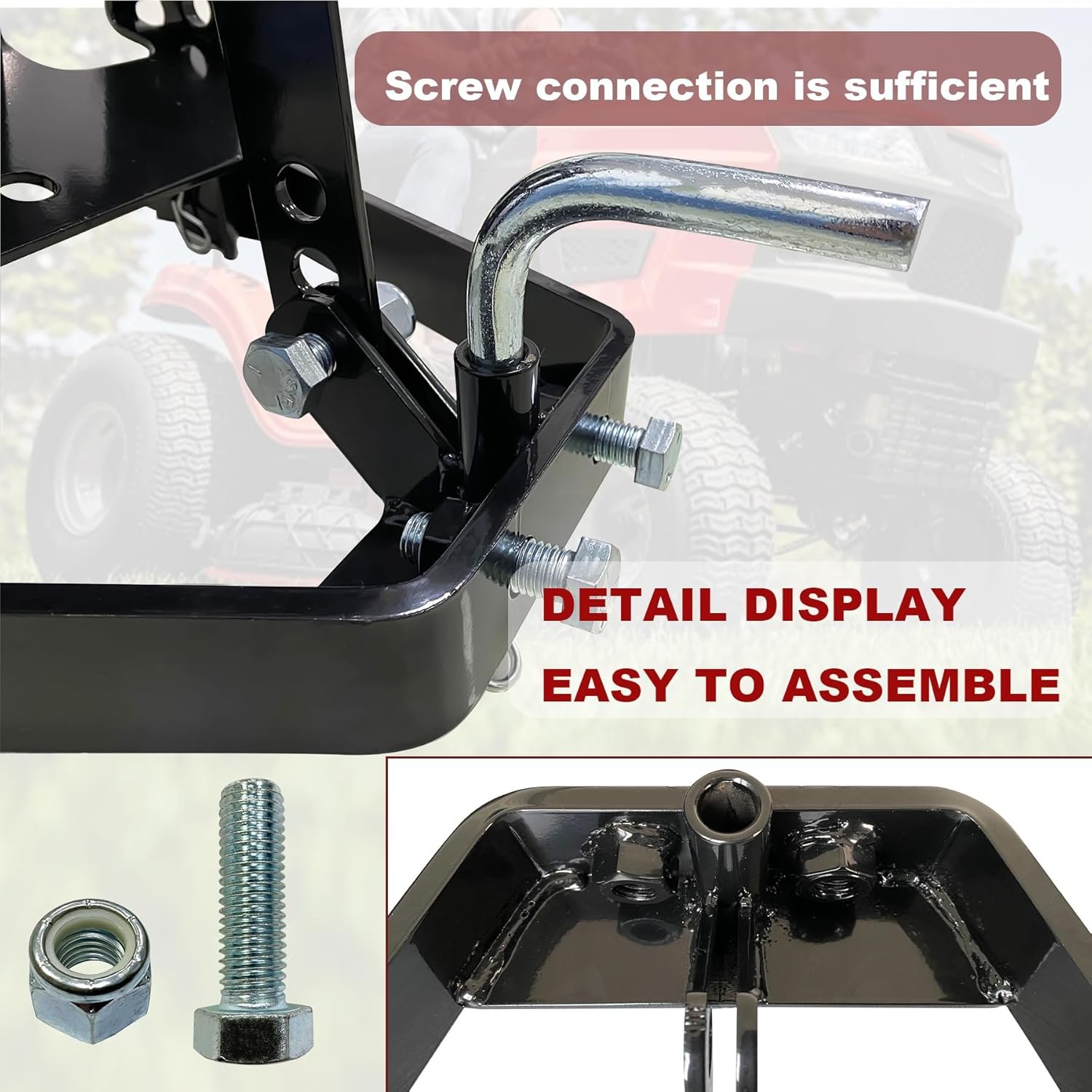 Garden Tractor Sleeve Hitch Attachment Rear Mount Compatible with Craftsman T200 T300 Series/Cub Cadet Riding Lawn Mower Tractors with 23" Or Larger Rear Tires for Husqvarna 585607901 - Image 7