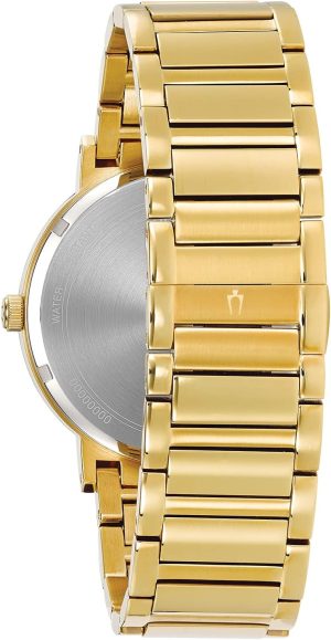 Bulova Men’s 3-Hand Quartz Watch with Diamond Dial and Edge to Edge Crystal
