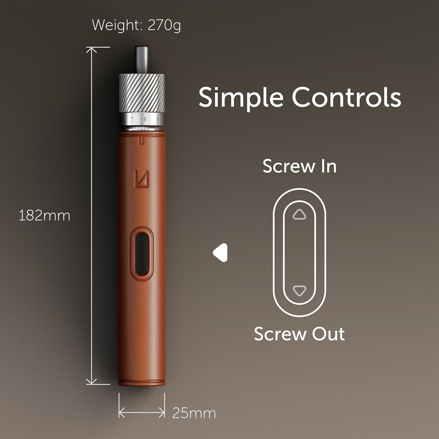 Lunar Artefacts Precision Electric Cordless Rechargeable Brown Leather and CNC Aluminum Screwdriver with 24 Magnetics Bits and Easy Storage Toolbox - Image 9