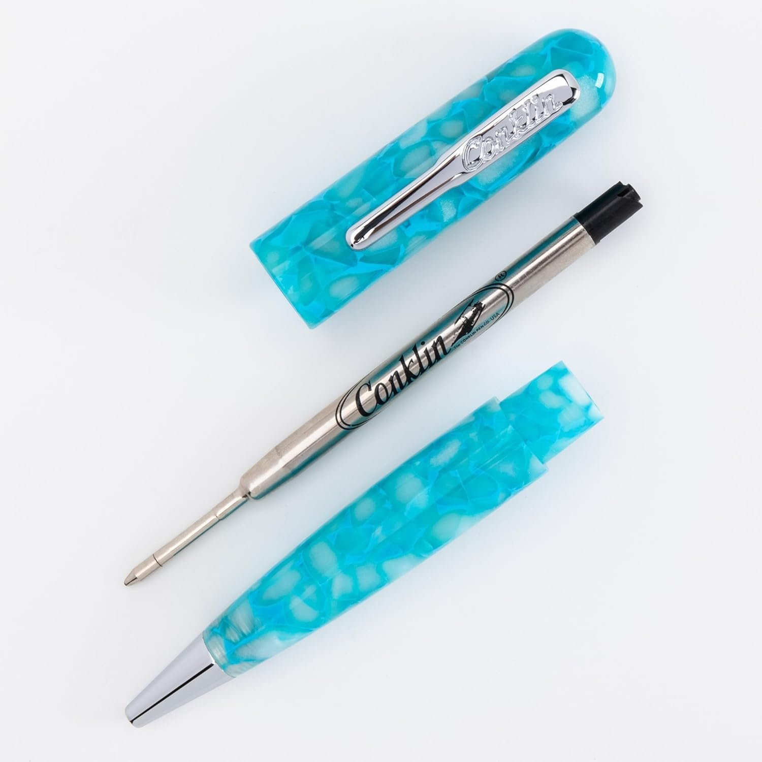 Conklin All American Ballpoint Pen Turquoise Serenity Special Edition with Standard Parker-Style Blue Refill – Luxury Writing Pen Gift for Professionals, Collectors, Journaling, and Everyday Notes - Image 4
