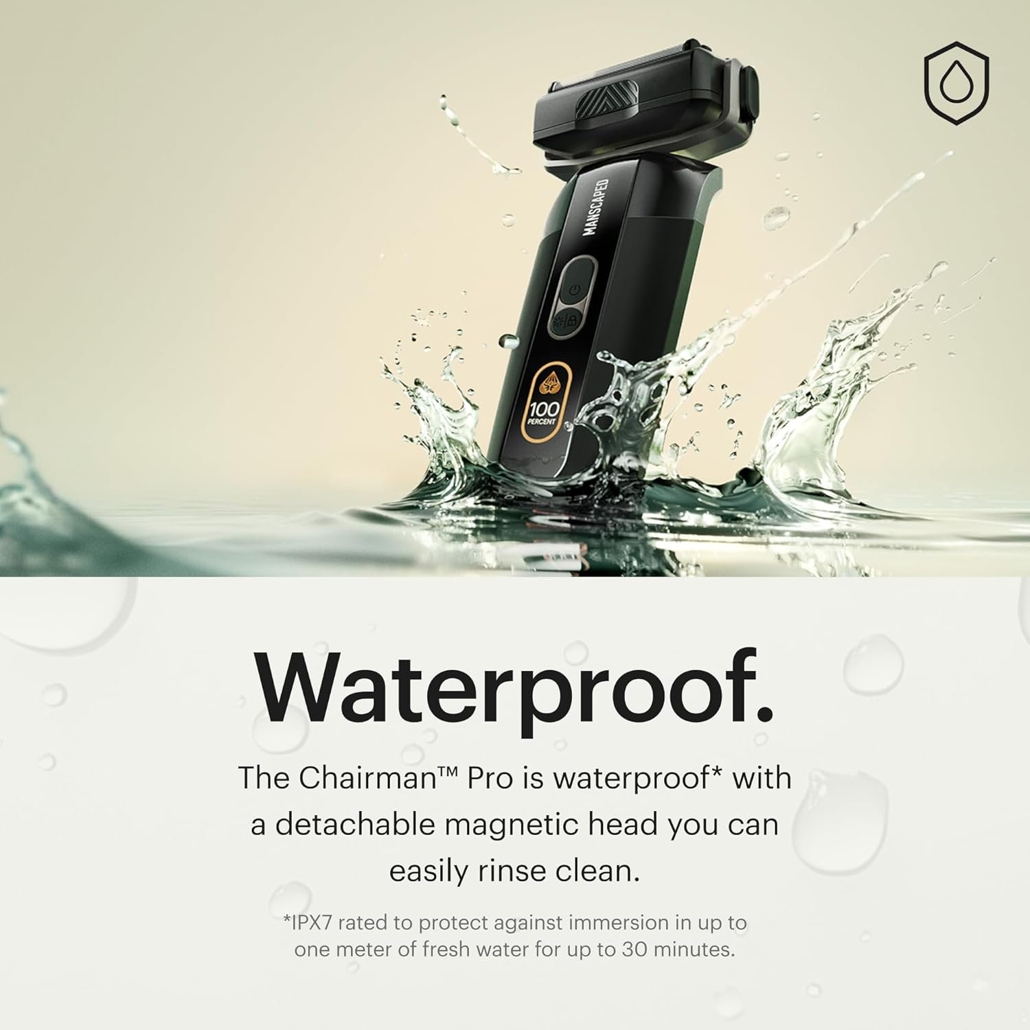 MANSCAPED® The Chairman™ PRO Men’s Electric Foil Face Shaver - Two Interchangeable Blade Heads, SkinSafe® Four-Blade Foil & Stubble Trimmer, USB-C Wireless Compatible Charging, Gentle on Neck - Image 6
