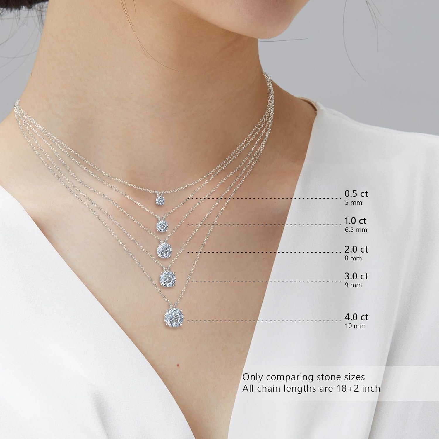 KRKC&CO Moissanite Necklace for Women, 0.5-4CT Lab Grown Sterling Silver Solitaire Heart Pendant, Anniversary Birthday Gift for Wife, Mom Wedding, D Color VVS1, GRA - Image 6